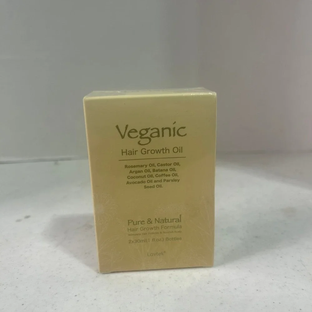 Lavtek Veganic Hair Growth Oil Pure Natural Formula Rosemary Batana 2x30ml NEW